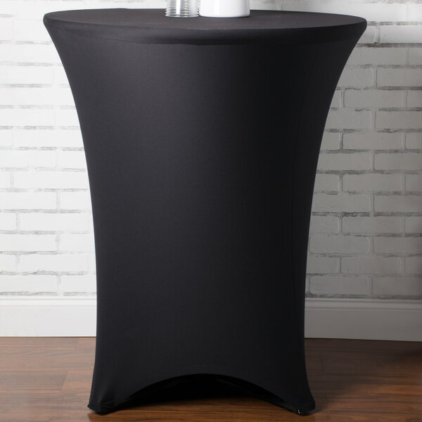 Marko Emb5026ht36014 Embrace 36 Round Black Bar Height Spandex Table Cover Marko Emb5026ht36014 Embrace 36 Round Black Bar Height Spandex Table Cover