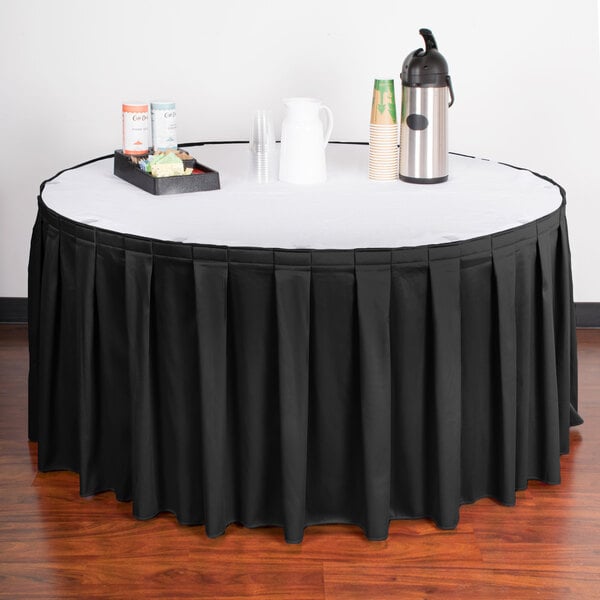 Black Box Pleat Table Skirt, Round Table Skirting