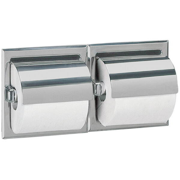 Bobrick B-6997 Recessed Double Toilet Tissue Dispenser With Stainless ...