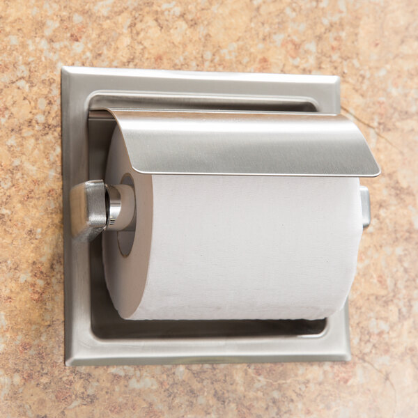 recessed toilet paper holder