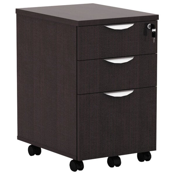 Alera ALEVA572816ES Valencia Espresso Mobile Three-Drawer Pedestal - 15 ...