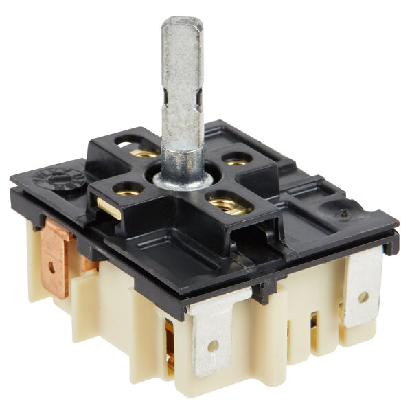 A black and white Nemco thermostat with two wires and a metal pole.