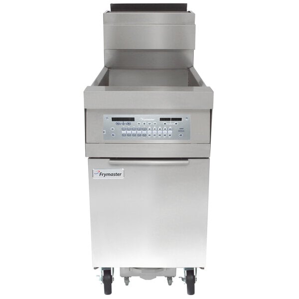 A Frymaster gas fryer with a stainless steel top.