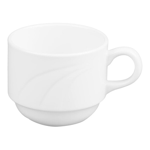 Libbey Elan 8.5 oz. Royal Rideau White Porcelain Stacking Cup - 36/Case