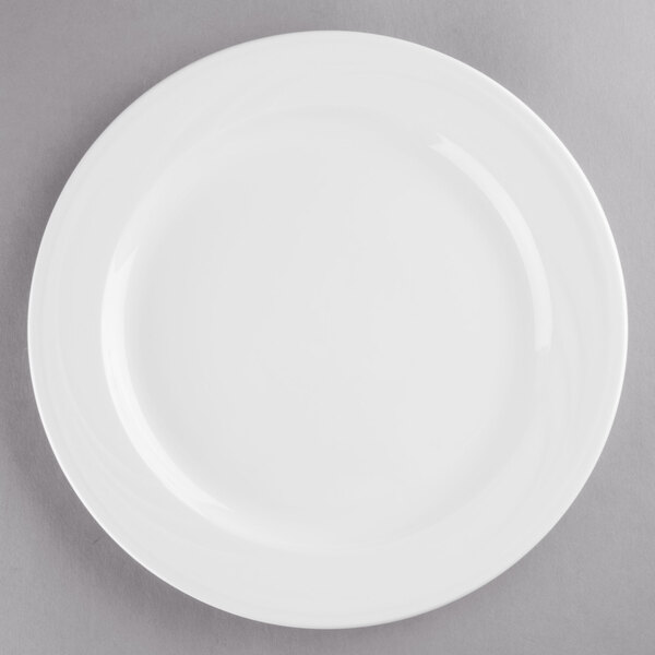 a white plate with a white rim