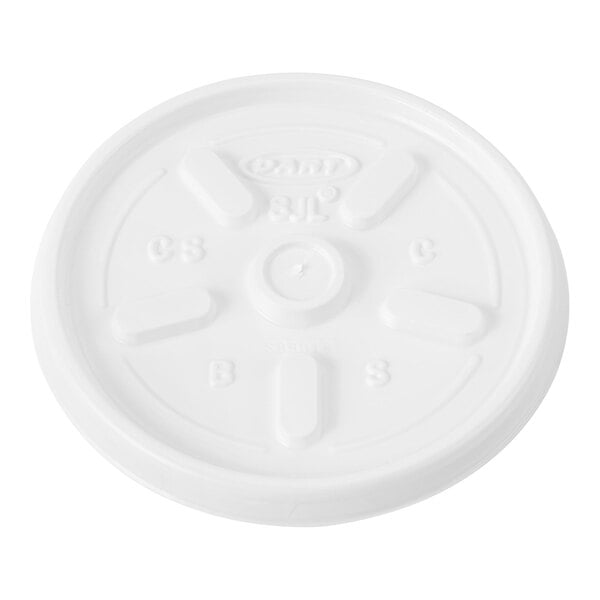 Dart 8JL White Vented Lid - 1,000/Case