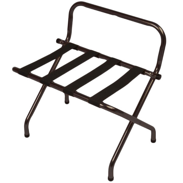 Csl 1055wa Bl Walnut Metal High Back Luggage Rack With Wall Guard 6 Pack