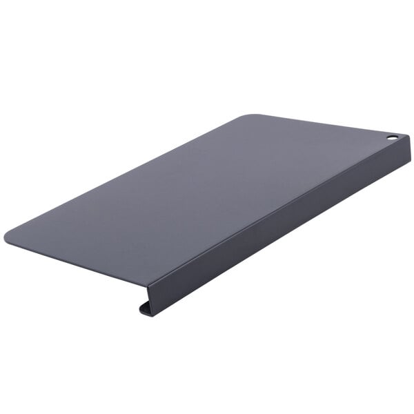 A black rectangular Metro tray cart divider with holes.