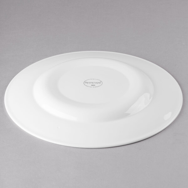 A Libbey white porcelain plate with a circular rim.