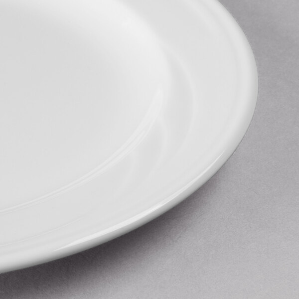a close up of a white plate