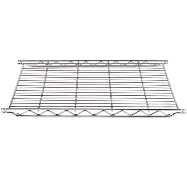 a close-up of a metal rack