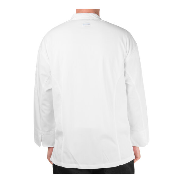 Chef Revival Silver J200 Unisex White Customizable Performance Long Sleeve Chef Jacket with Mesh Back - M