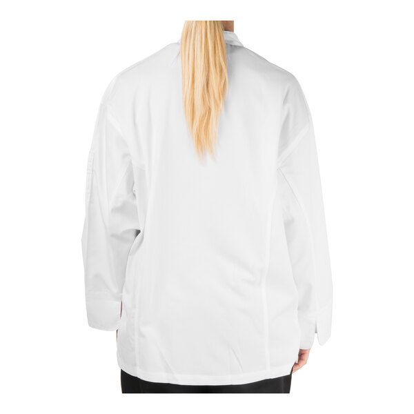 Chef Revival Silver J200 Unisex White Customizable Performance Long Sleeve Chef Jacket with Mesh Back - M