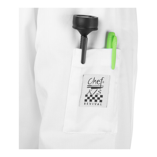 Chef Revival Silver J200 Unisex White Customizable Performance Long Sleeve Chef Jacket with Mesh Back - M