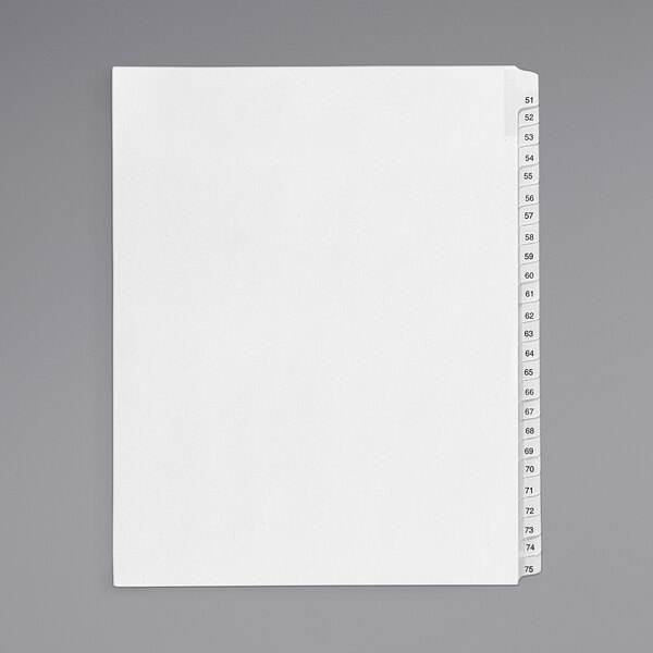 A white paper with black numbers and a grey border.