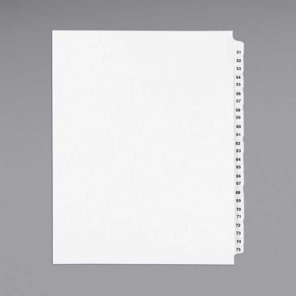 a white sheet of paper with black numbers