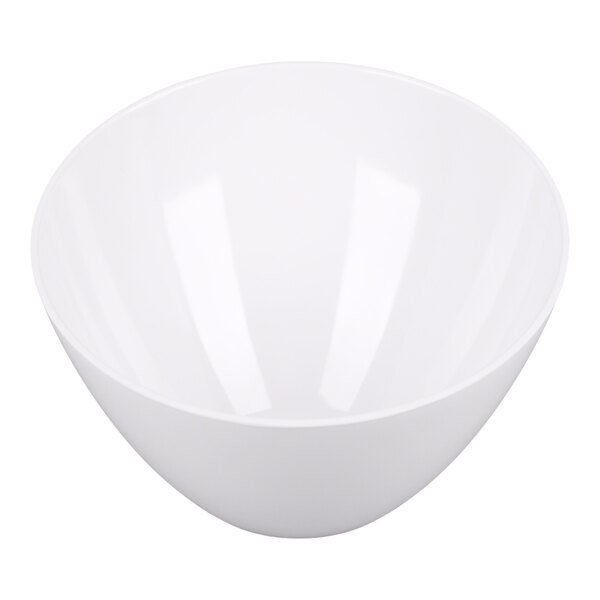 American Metalcraft Endurance 3.5 Qt. White Angled Round Melamine Serving Bowl
