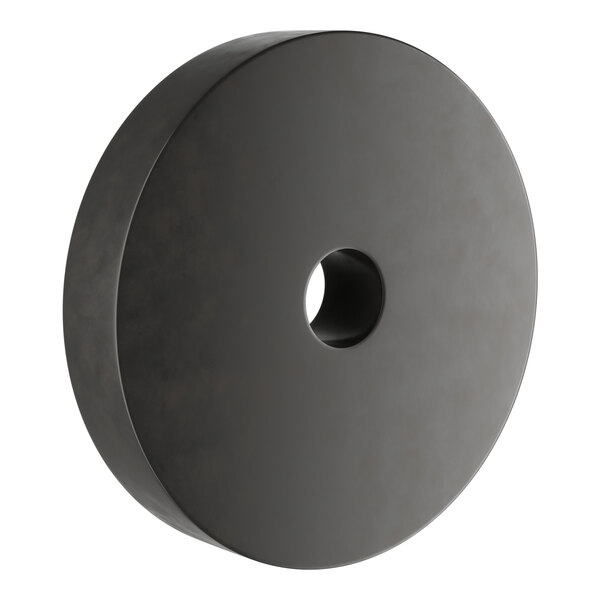 A black circular donut bumper with a hole in the center.