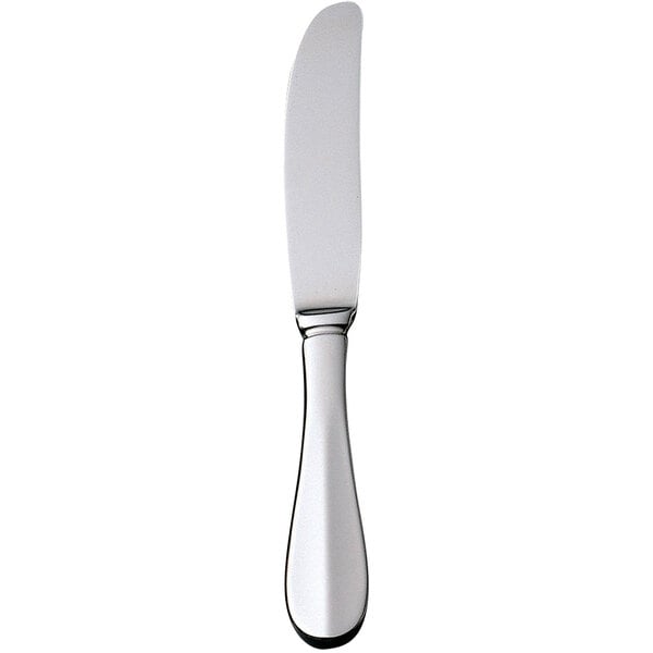 A Bon Chef stainless steel dinner knife with a solid silver handle.