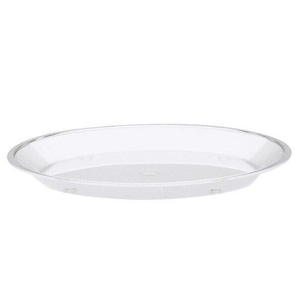A clear plastic tray with a clear rim.
