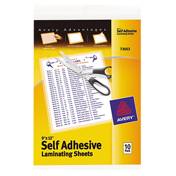 Avery® 73603 12" Self-Adhesive Laminating Sheets 10/Pack