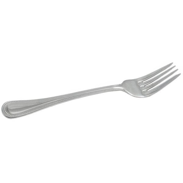 A silver Bon Chef Sombrero salad/dessert fork with a white background.