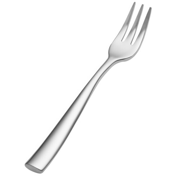 A Bon Chef stainless steel oyster fork with a silver handle.