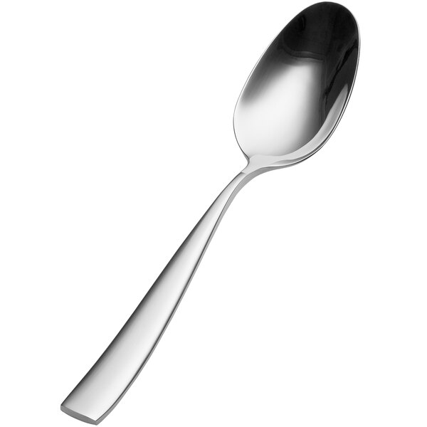 A Bon Chef stainless steel serving spoon with a silver handle.