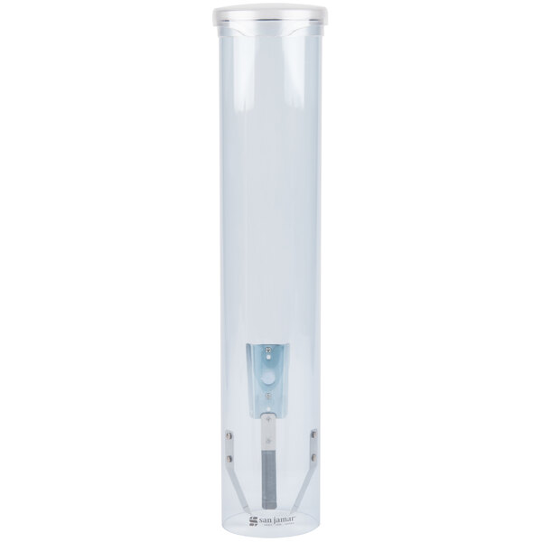 San Jamar C4160TBL Small Pull-Type Water Cup Dispenser Fits 3 to 4-1//2 oz Cone Cups and 3 to 5 oz Flat Bottom Cups Transparent Blue
