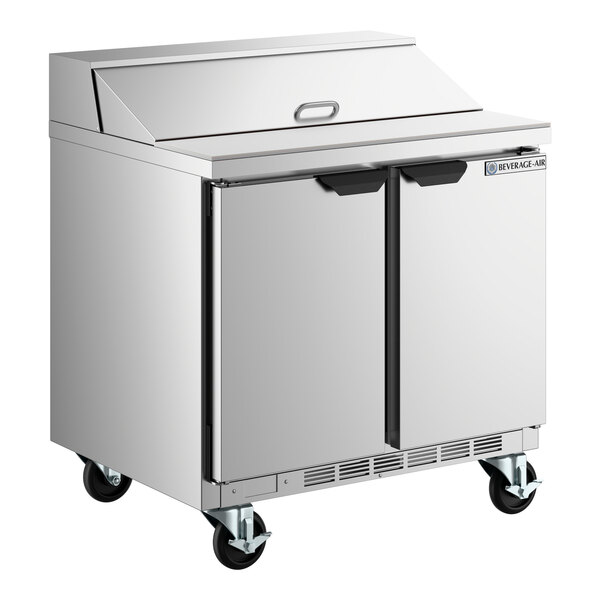 Beverage-Air SPE36HC-10 Elite Series 36" 2 Door Refrigerated Sandwich Prep Table