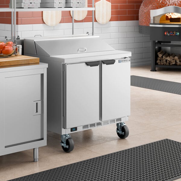 Beverage-Air SPE36HC-10 Elite Series 36" 2 Door Refrigerated Sandwich Prep Table