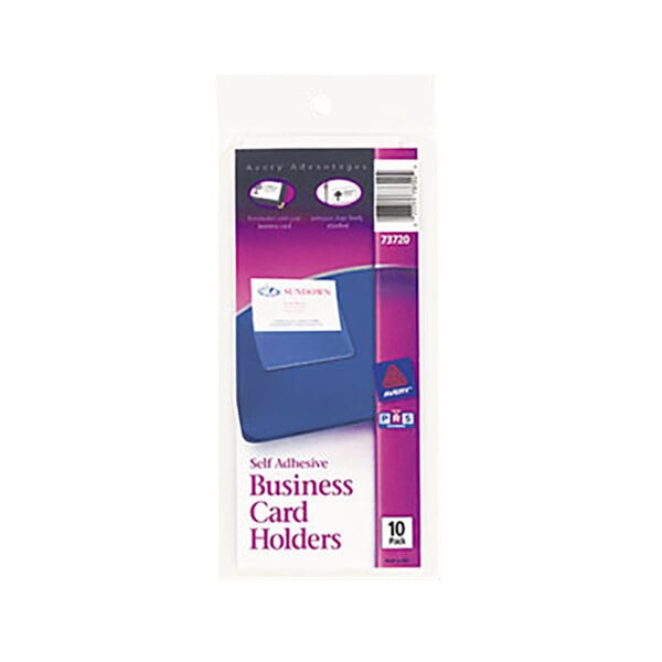 Avery 73720 3 1 2 X 2 Self Adhesive Business Card Holder 10 Pack