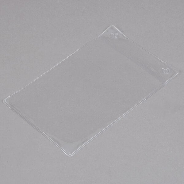 A clear plastic bag of Menu Solutions clear plastic page protectors.