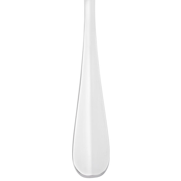 A Bon Chef stainless steel dinner fork with a white handle.