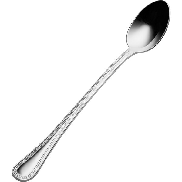 A Bon Chef stainless steel iced tea spoon with a handle.