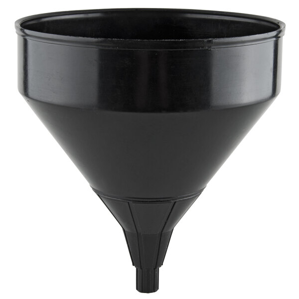 a black funnel with a black handle