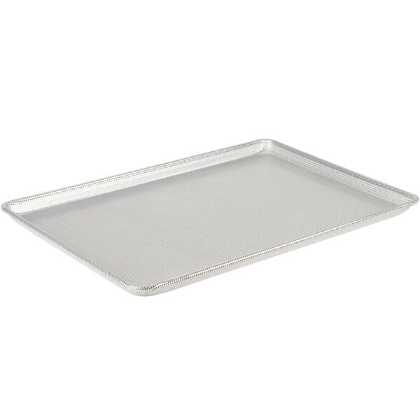 A Chicago Metallic full size aluminum perforated bun pan with a mesh pattern.