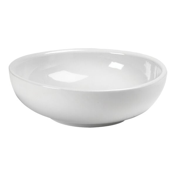 A bright white Hall China bowl.