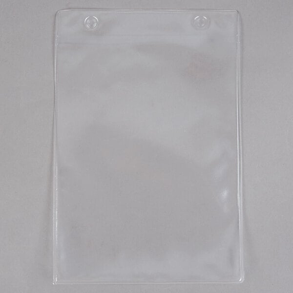 Menu Solutions clear plastic bag with two holes.