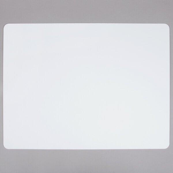 A white rectangular Tablecraft flexible cutting board with a gray border.