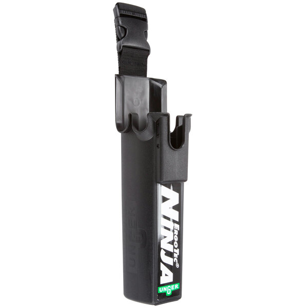 a black rectangular object with a white text