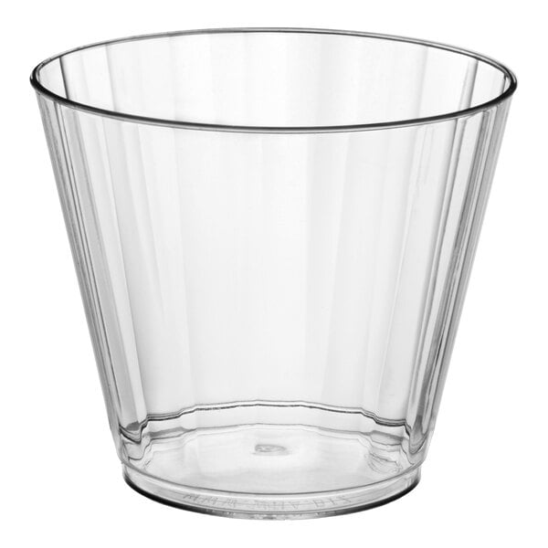 WNA Comet CC9240 Classicware 9 oz. Squat Clear Plastic Fluted Tumbler - 240/Case