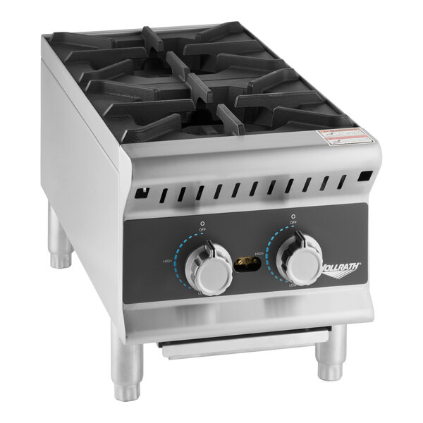Vollrath HPG2-12 Cayenne 2 Burner Countertop Hot Plate / Range, Natural / LP Gas