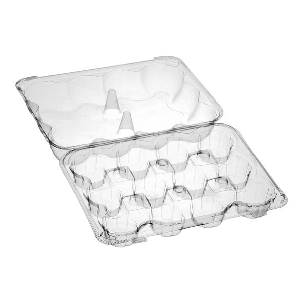 Inno-Pak 12 Compartment Clear Hinged High Dome Cupcake Container - 5/Pack