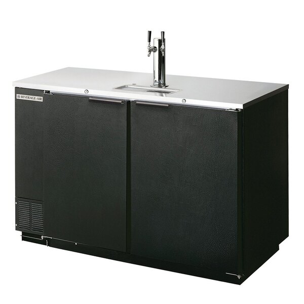 BeverageAir DD78R1B (2) Double Tap Kegerator Beer Dispenser, Remote