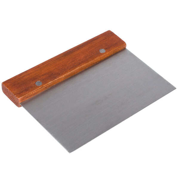 Dough Cutter & Scraper w/ Wood Handle 6" x 3" S/S Blade