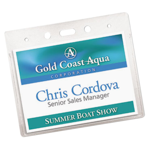 Avery 74471 4" x 3" Clear Horizontal Secure Top HeavyDuty Badge Holder