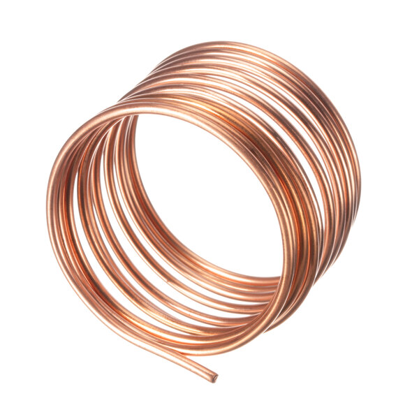 A close-up of a copper cap tube coil.