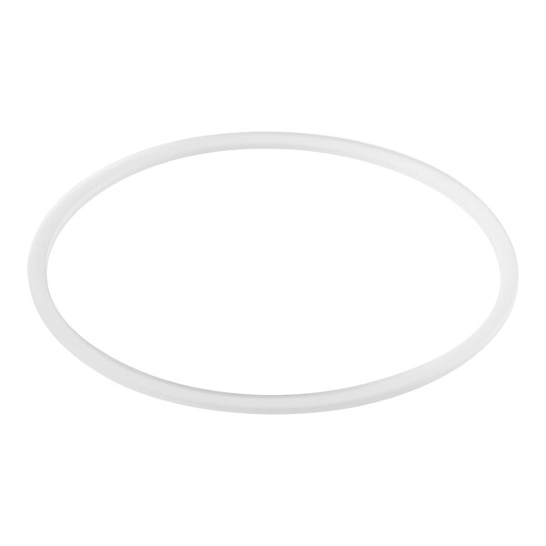 A white circle with a white background.