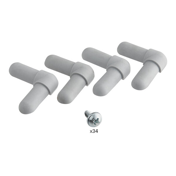 A pair of white plastic connectors.